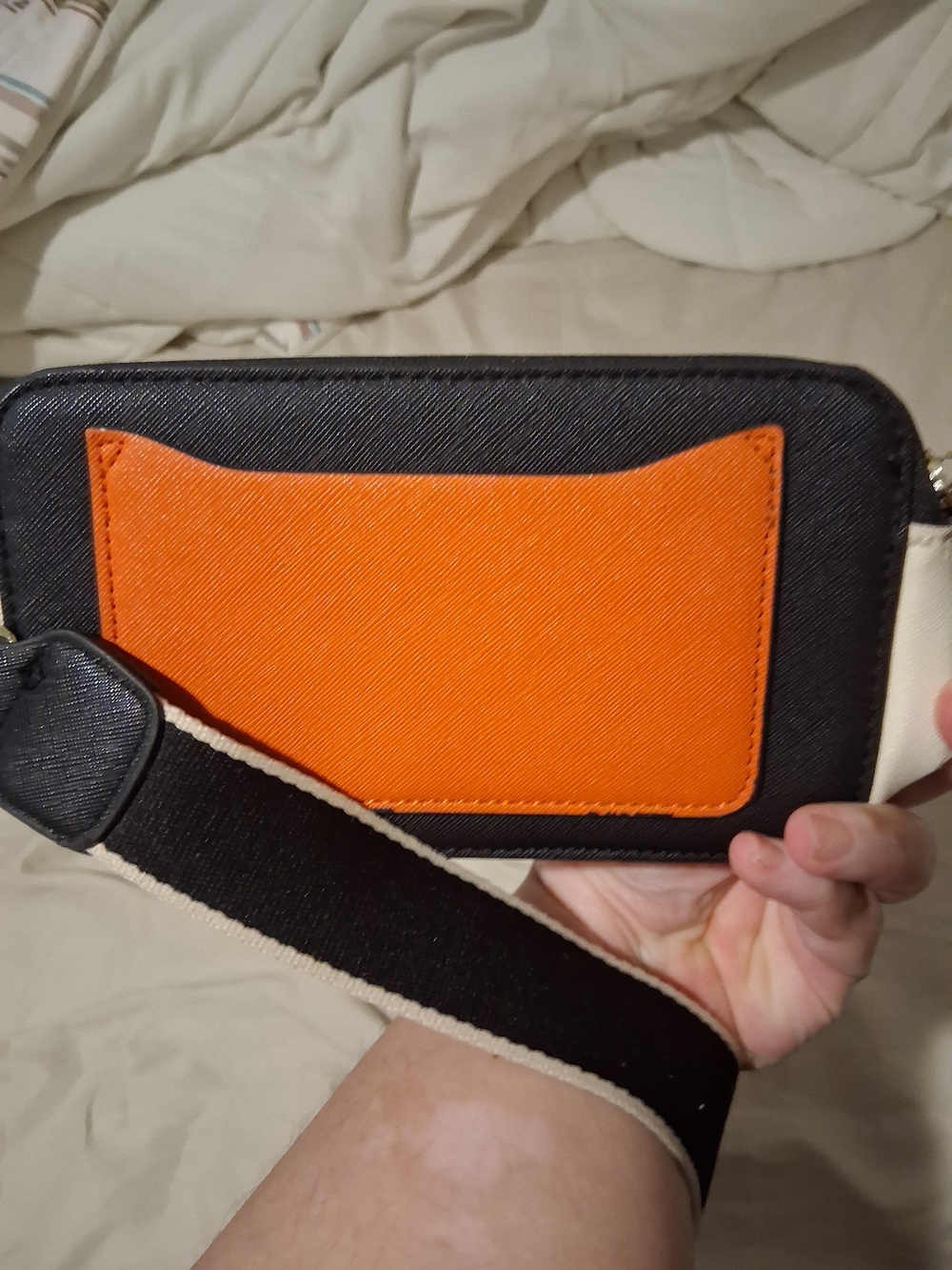 Marc Jacobs Black and Cream Crossbody Camera Bag with Branded Strap - Picture 3 of 3